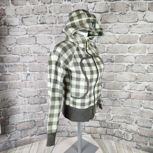 Lululemon Athletica  Original Scuba Hoodie Two-Tone Green Checker Plaid No Size - Picture 3 of 11
